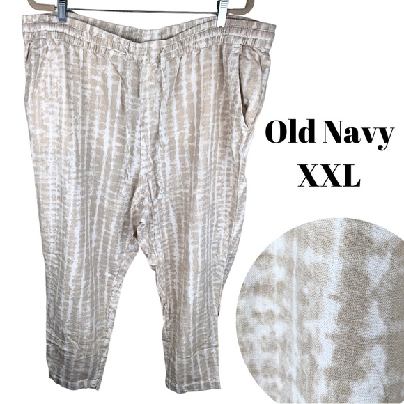 Old Navy Women's Tie Dye High-Waisted Cropped Linen-Blend Pants Size XXL - Picture 1 of 4
